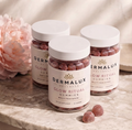 Dermalux Glow Ritual 90-Day Ritual — three-jar 3-month supply of beauty gummies for hair, skin and nails, white lids